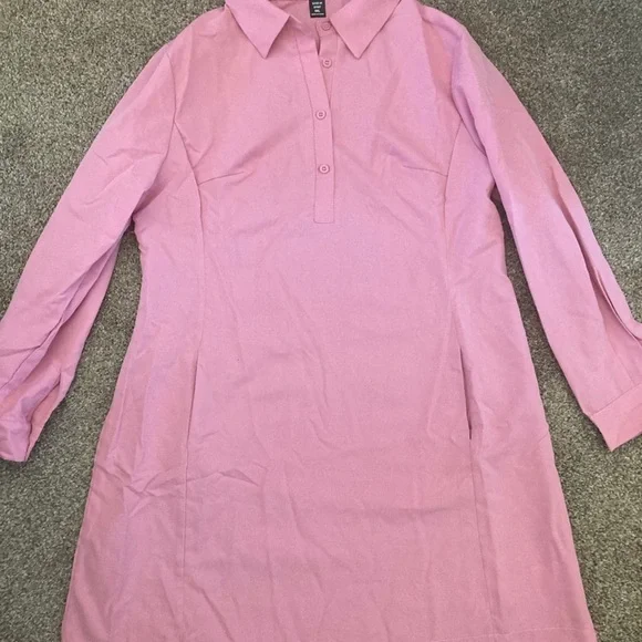 Pink Long-Sleeve Dress - Picture 1 of 5